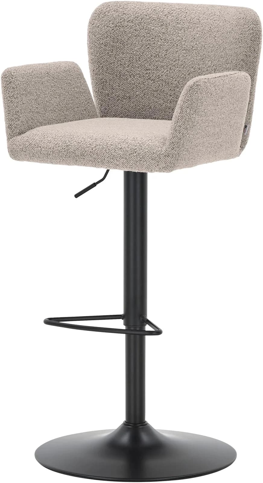 Barhocker Salinas Beige Höhenverstellbar Stahl Gestell