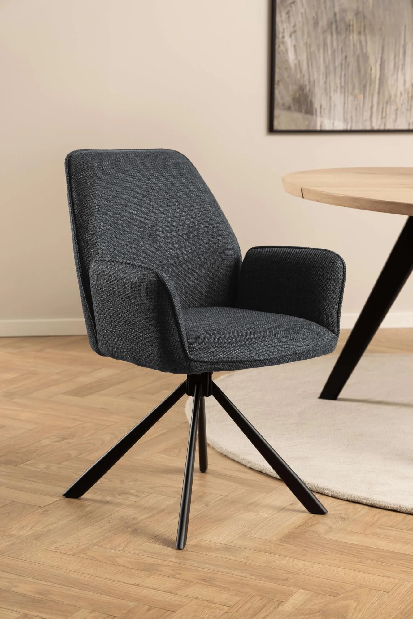 ACTONA GROUP Glenda Esszimmerstuhl 2er-Set Grau mit Armlehnen