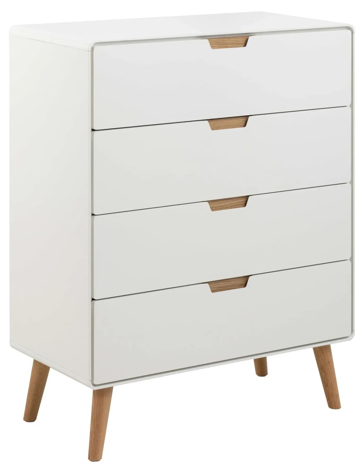 ACTONA GROUP Lowell Highboard Weiß Eiche 4 Schubladen Soft-Close