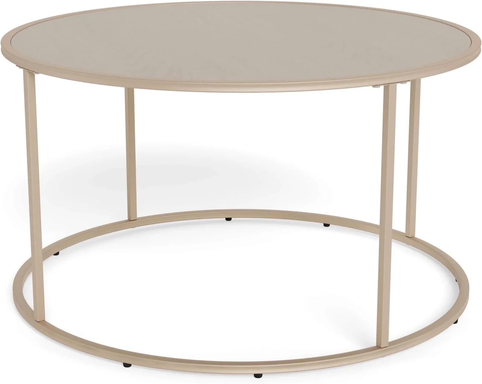 ACTONA GROUP Seaford Couchtisch Rund Grau Stahlgestell