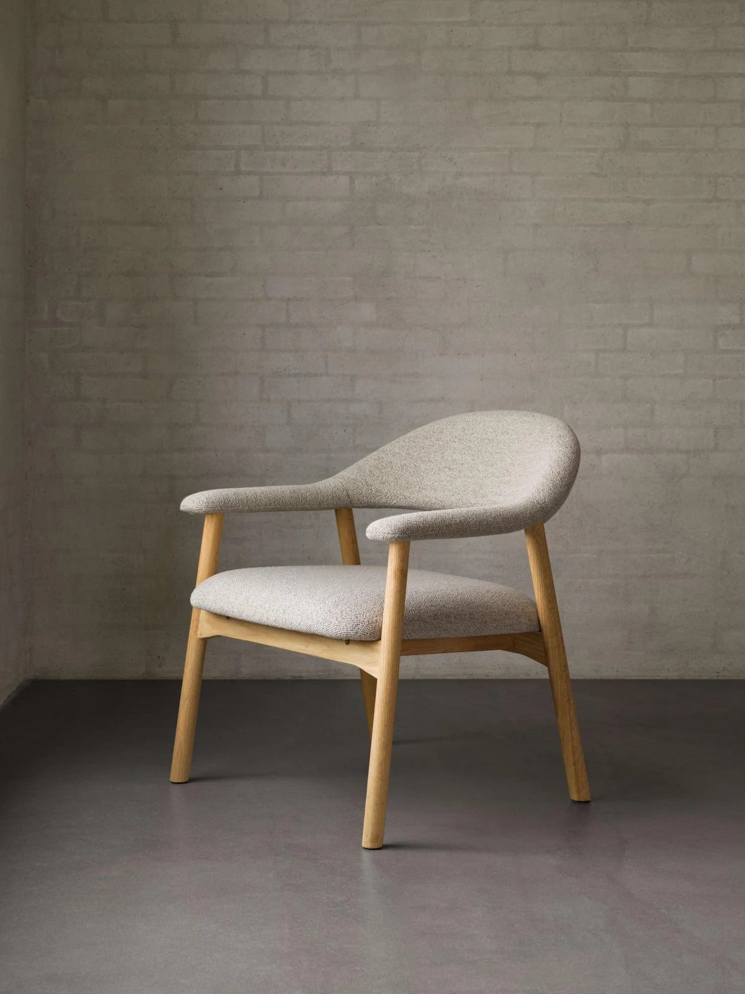 Loungesessel ACTONA GROUP Addi Beige Stoff Eichenbeine