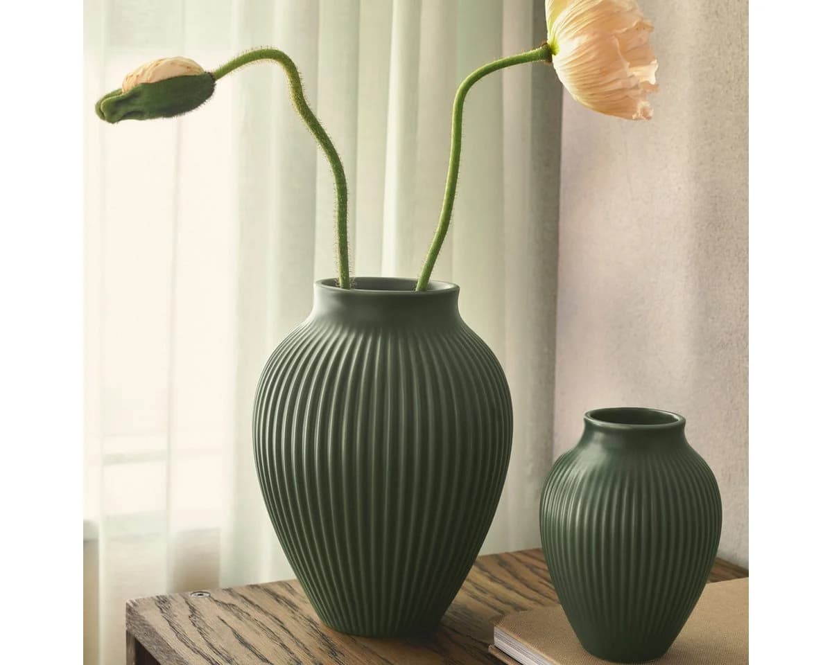 Knabstrup Tischvase Keramik Grün 27 cm