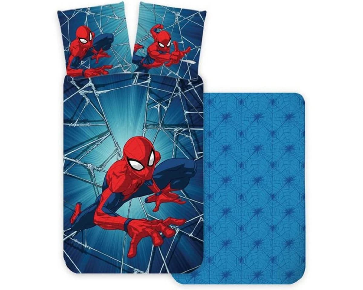 BrandMac Marvel Spider-Man Babybettwäsche 100x135 cm Blau/Rot