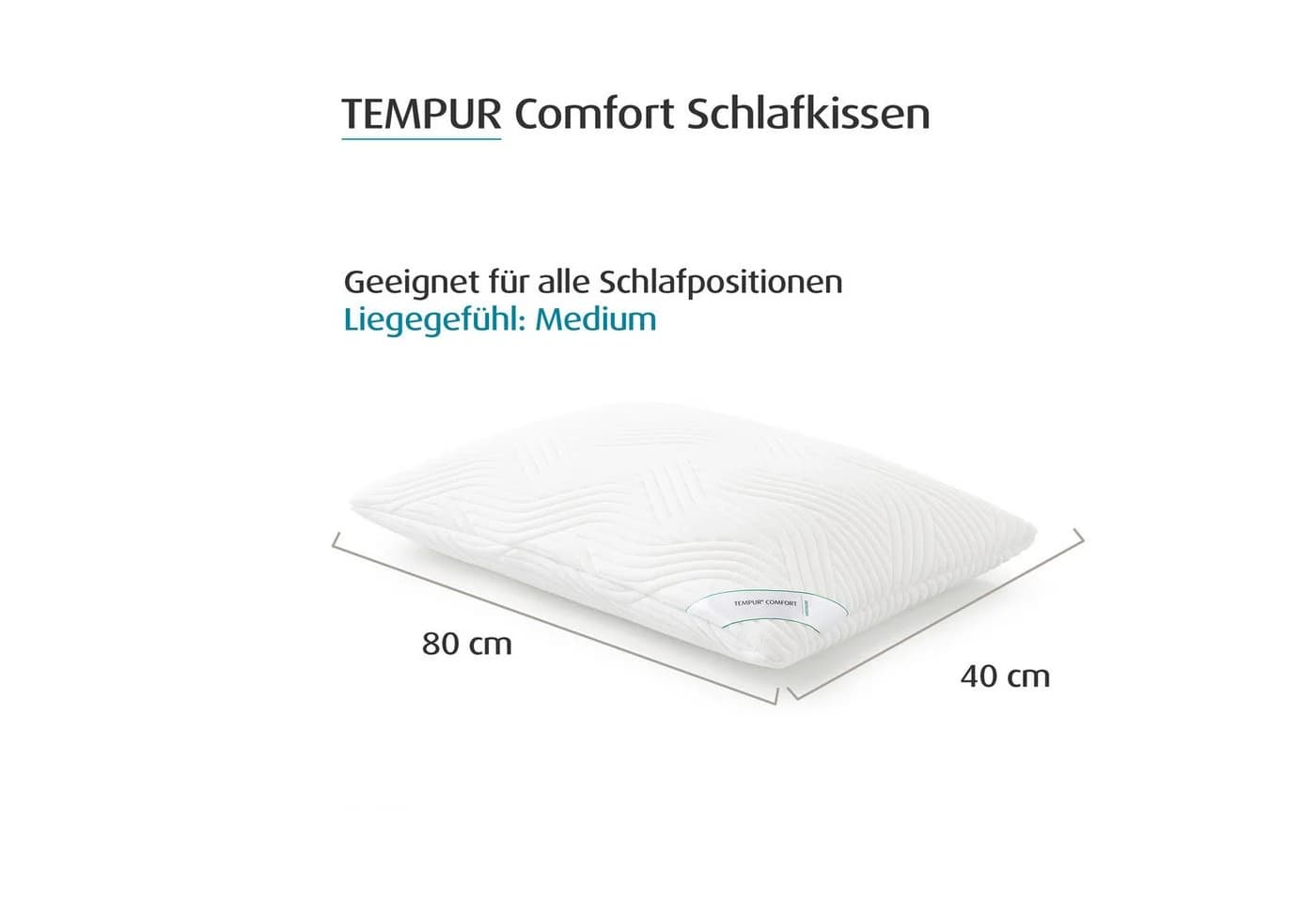 Tempur Schlafkissen TEMPUR® Comfort Medium mittelfestes Memory Foam Kopfkissen
