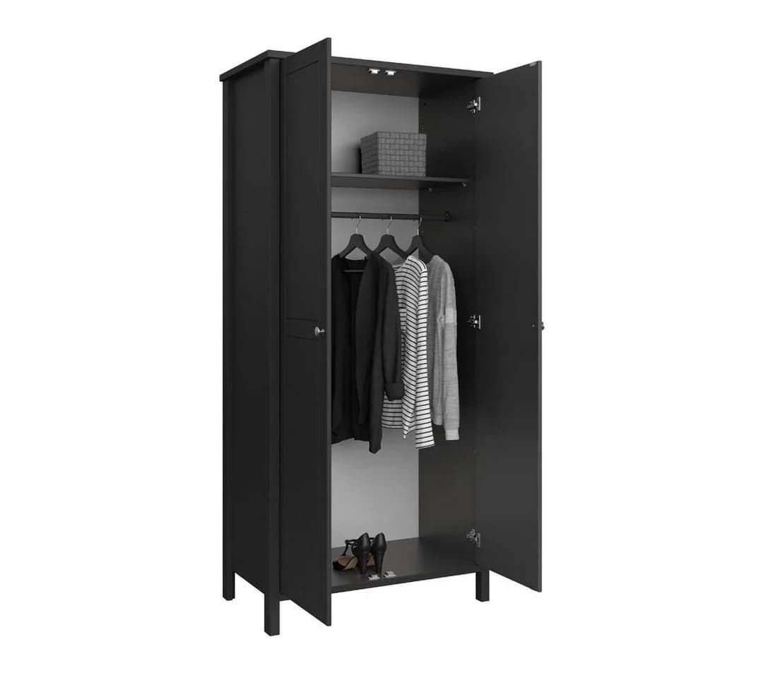 ebuy24 Kleiderschrank Tromsø 2 Türen Kaffee MDF Modern