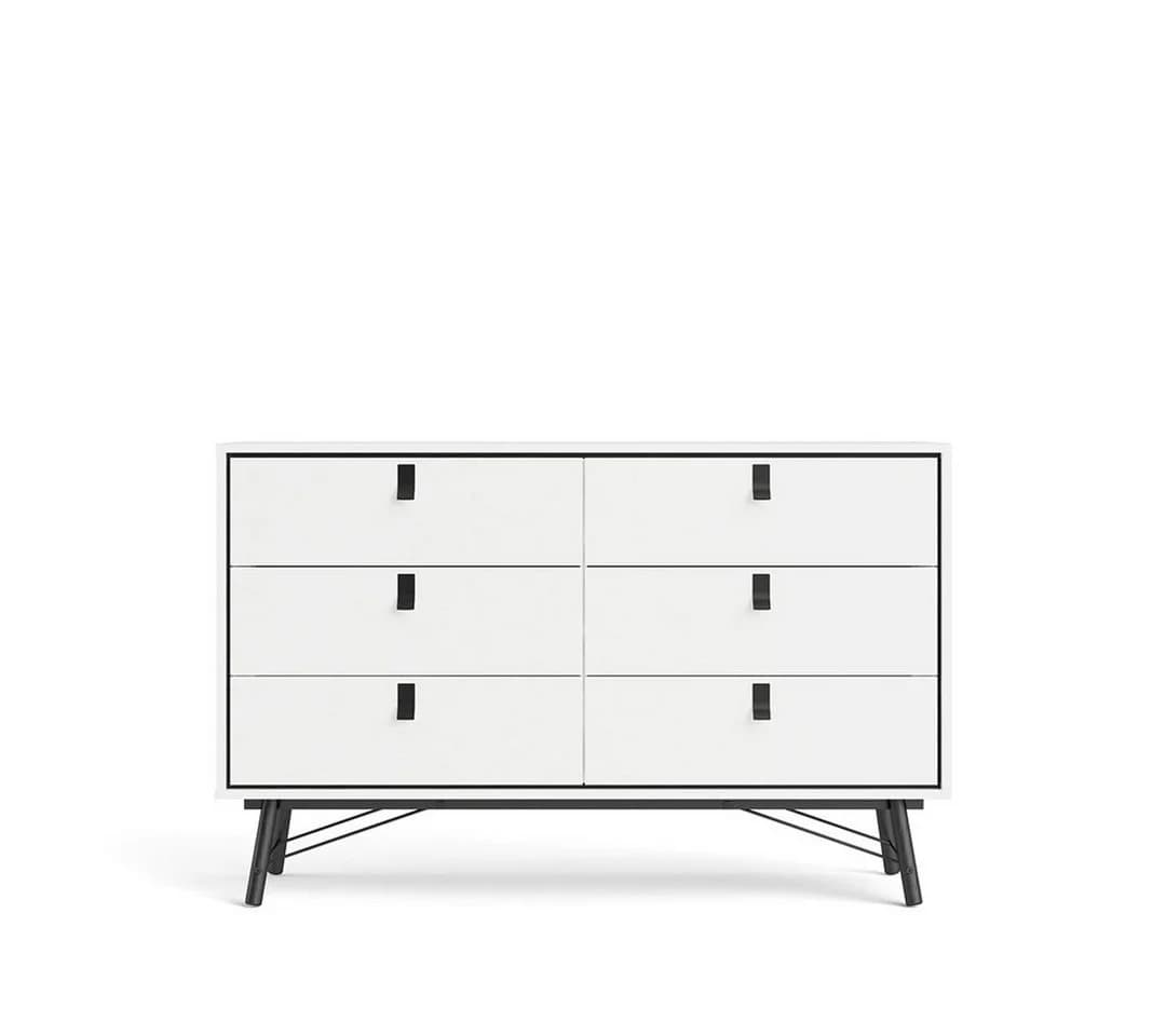 ebuy24 Kommode Rye 6 Schubladen Mattweiß