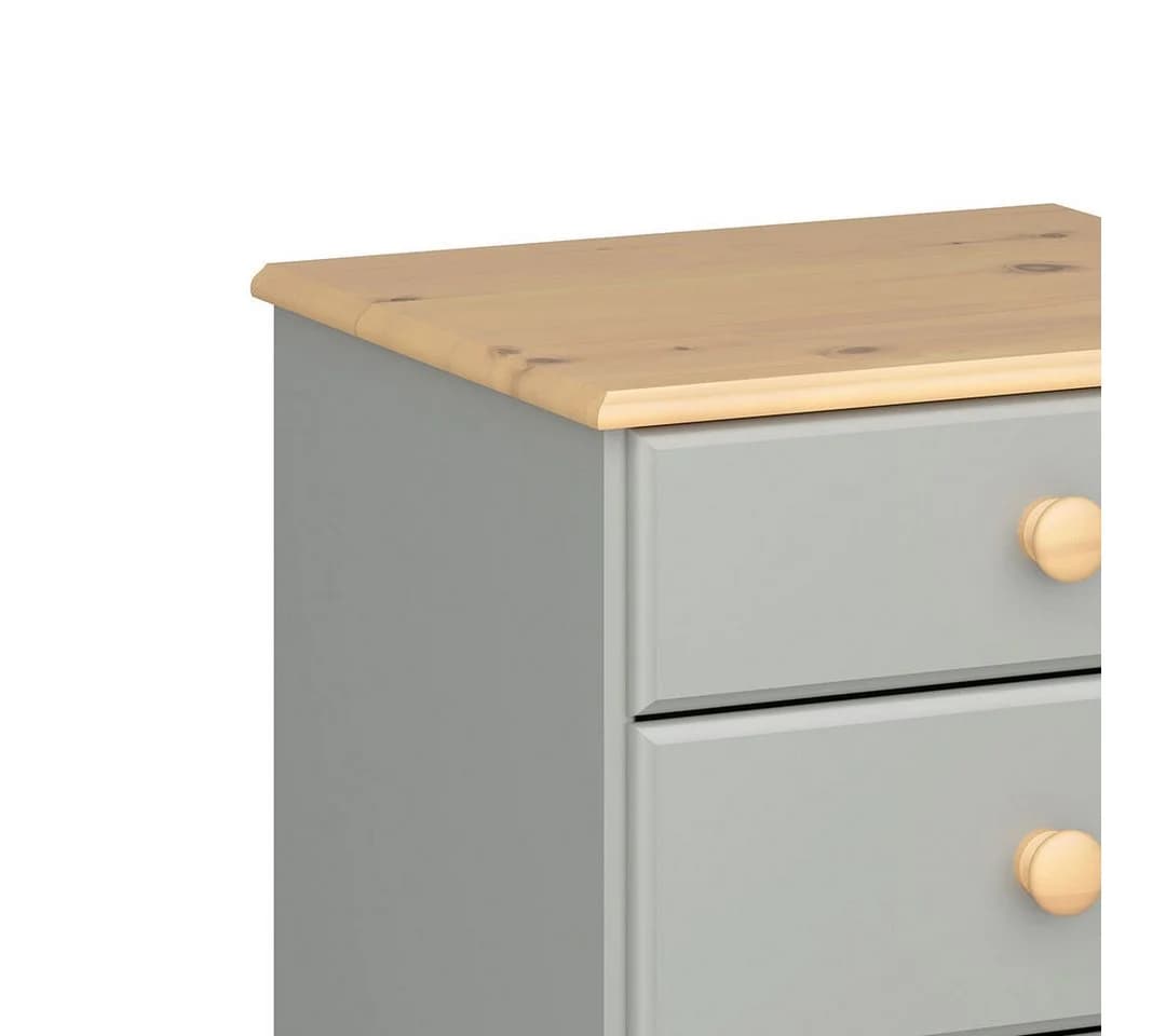 ebuy24 Nachttisch Nilon 3 Schubladen grau golden