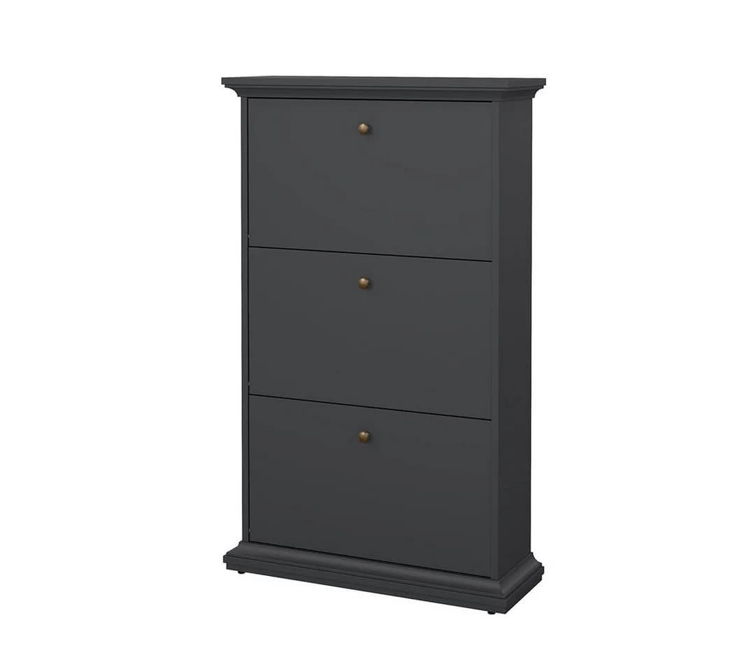 ebuy24 Schuhschrank Venedig 3 Klappen Matt Grau