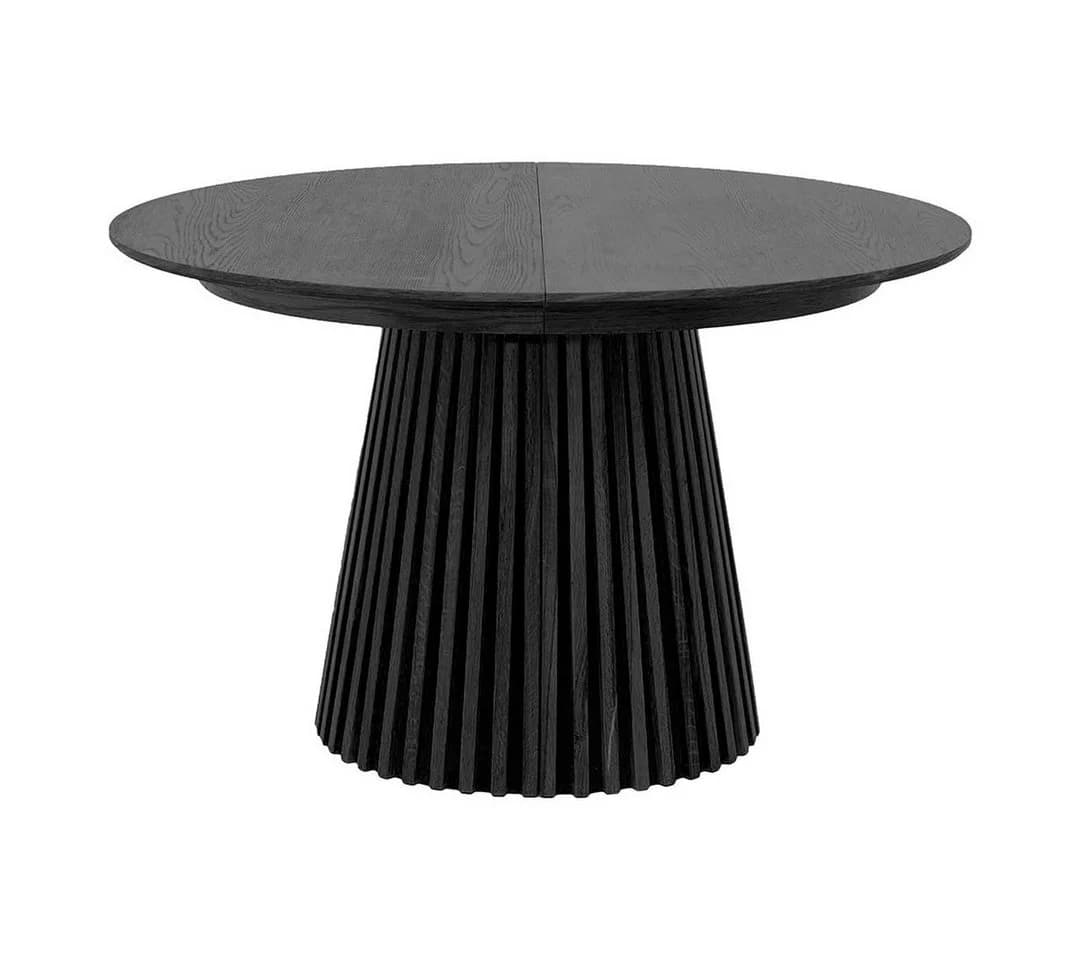 ebuy24 Esstisch Tokyo 120-200 cm Schwarz Eichenfurnier