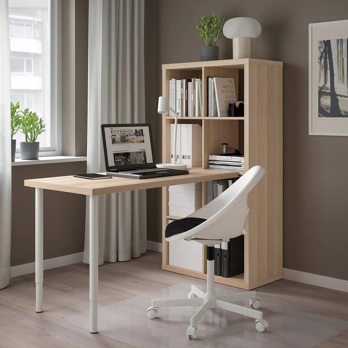 IKEA KALLAX / LAGKAPTEN Schreibtischkombination Weiß Eicheneffekt