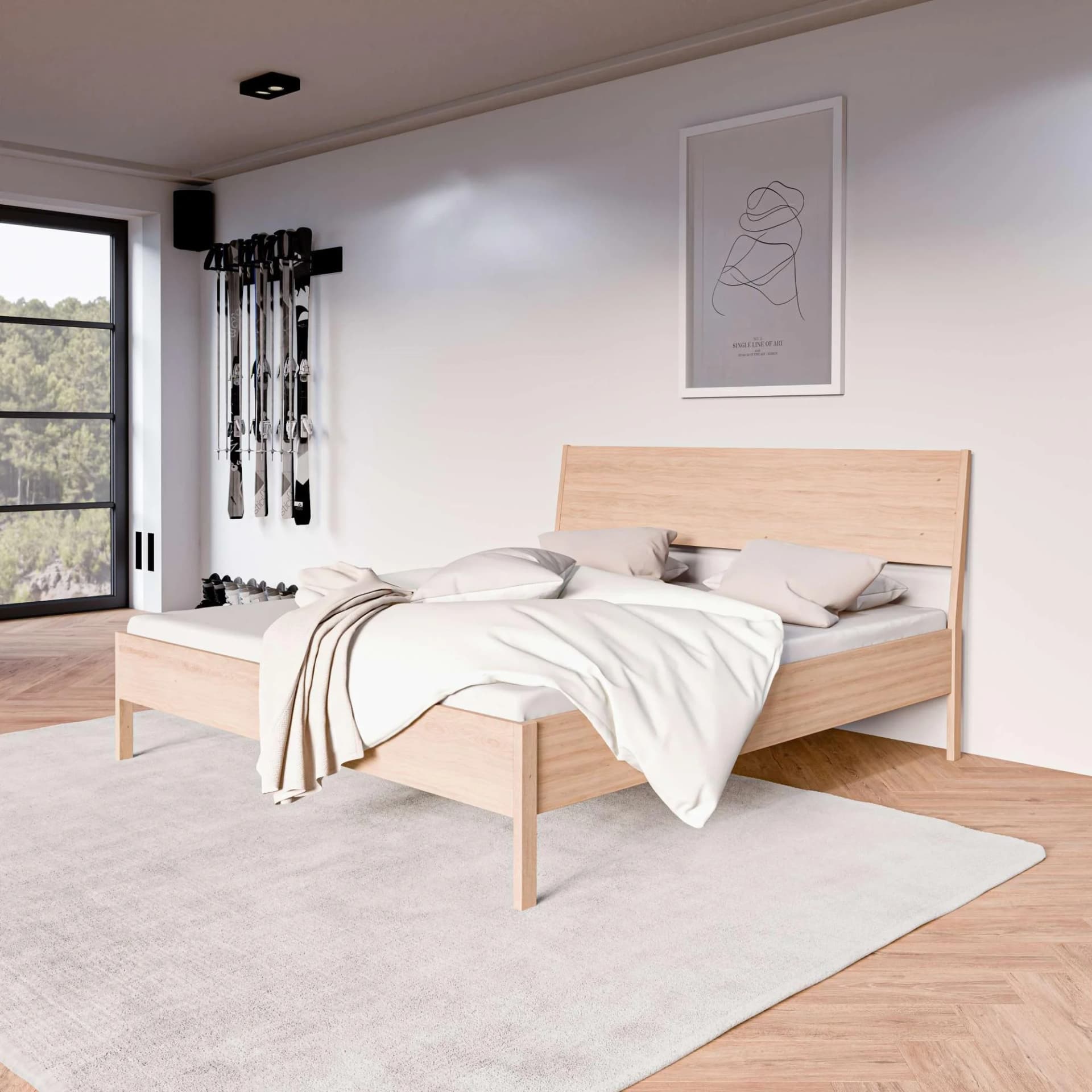 Bettgestell Nord Eichefurnier - Home Affaire