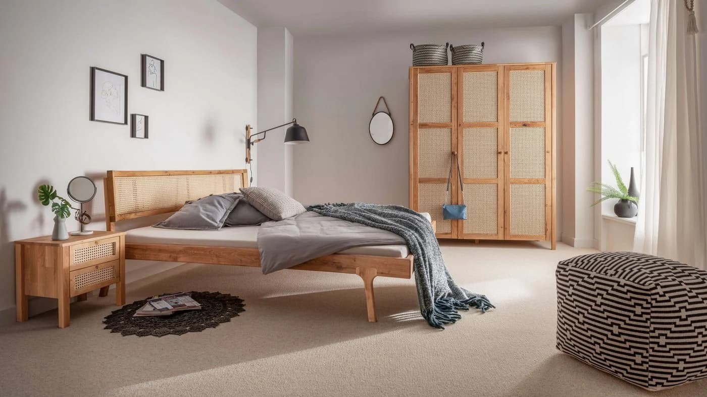 HOME AFFAIRE Hällevik Doppelbett Massivholz Eiche Natur