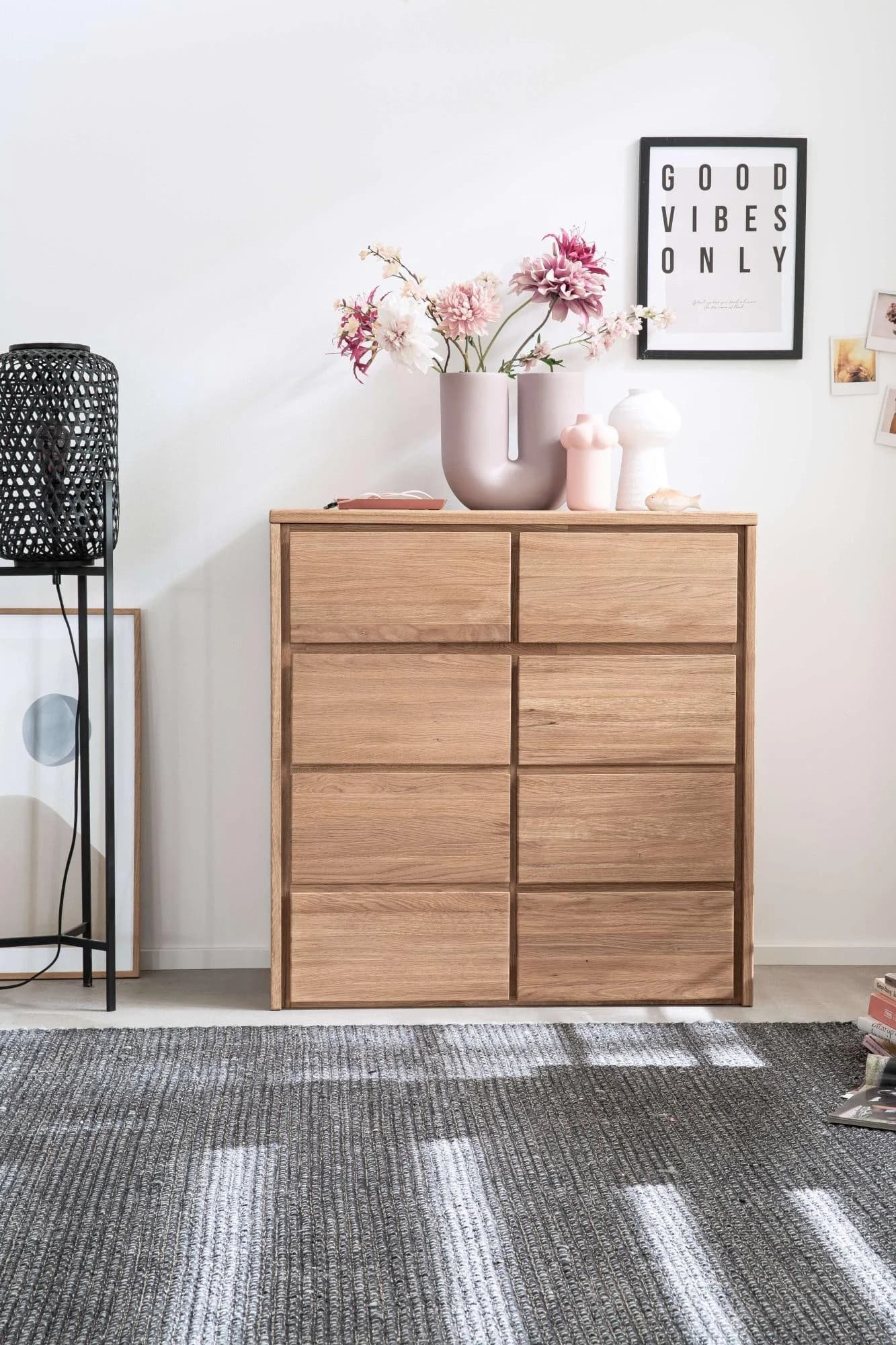 Kommode Zetra von Home Affaire Beige Eiche Massivholz