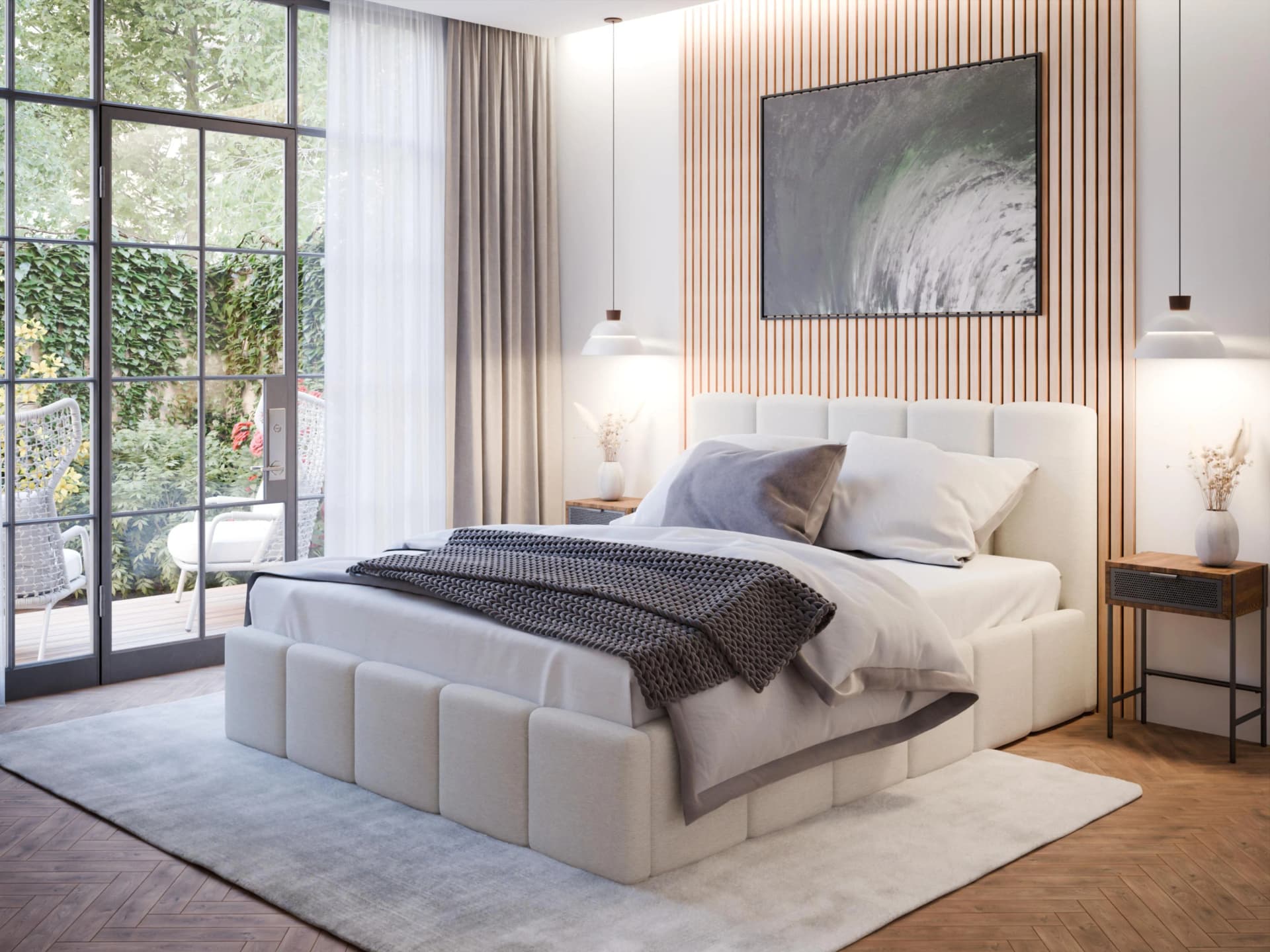 FORTE Polsterbett Bazylides Beige mit Bettkasten