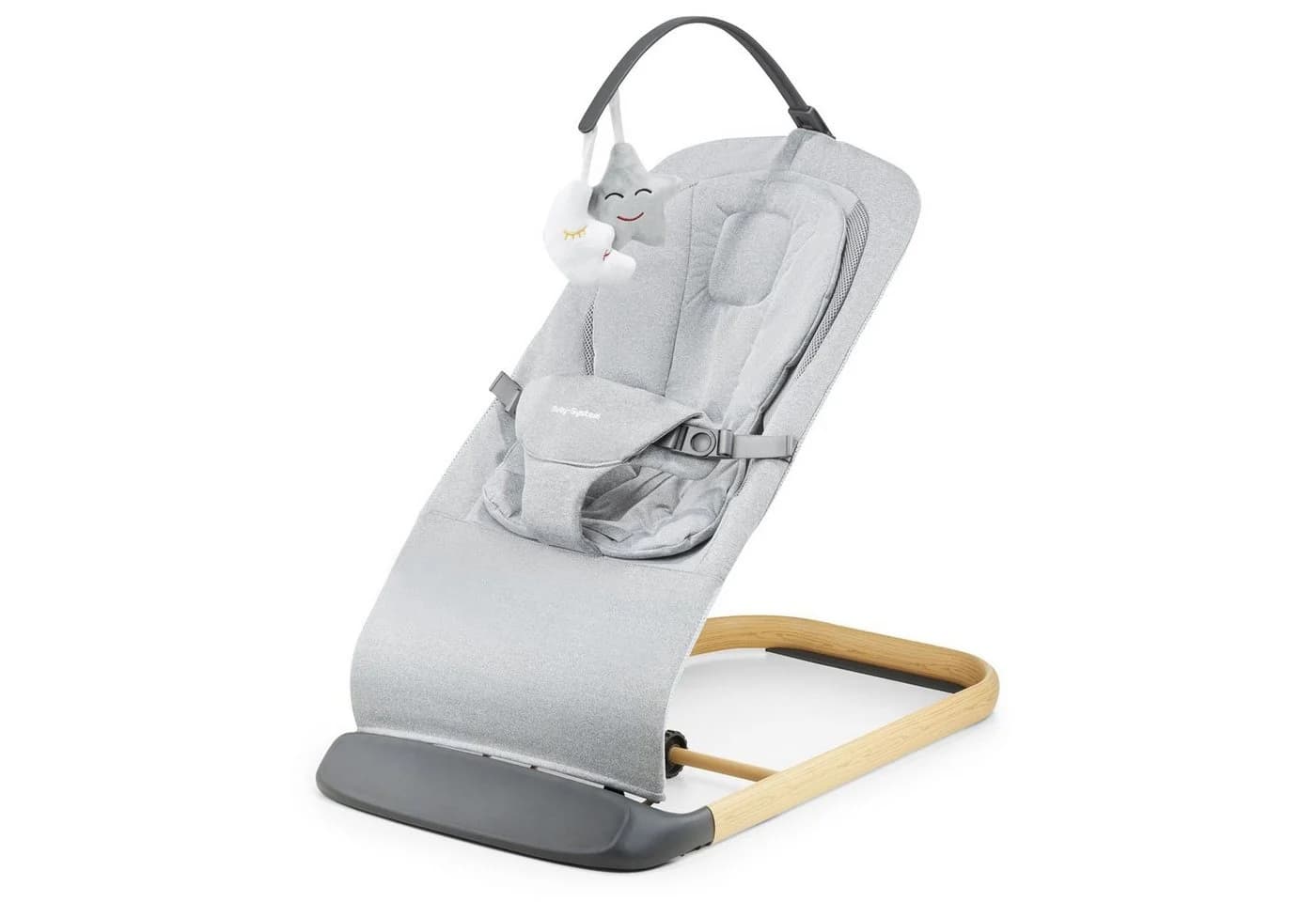 Moby-System Babywippe LILY 2-in-1 Grau Leinen