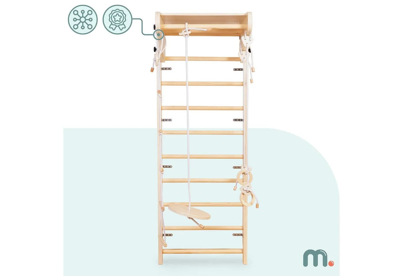 Mamabrum Kletterwand Holz für Kinder mit Zubehör