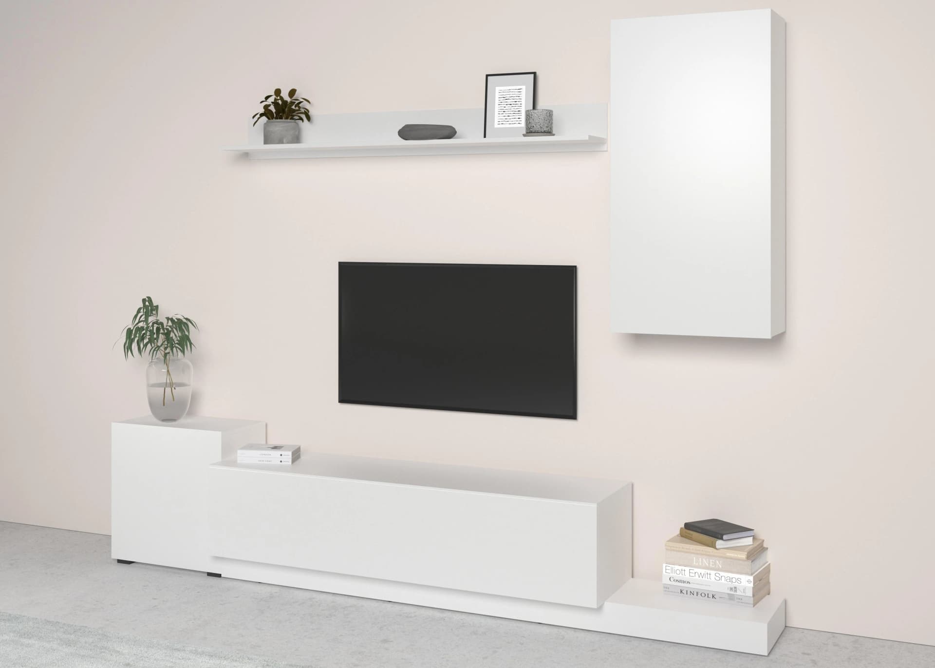 Wohnwand HOME AFFAIRE Rimini Weiß Modern Grifflos