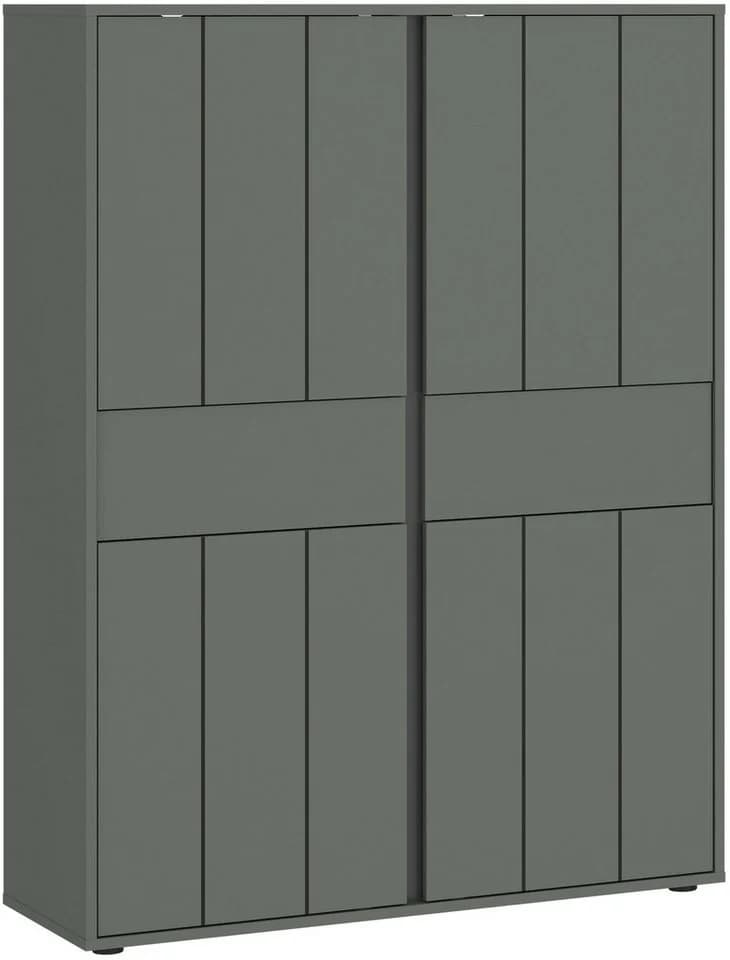 HOME AFFAIRE Highboard VEDDEL Grün Grau Melamin