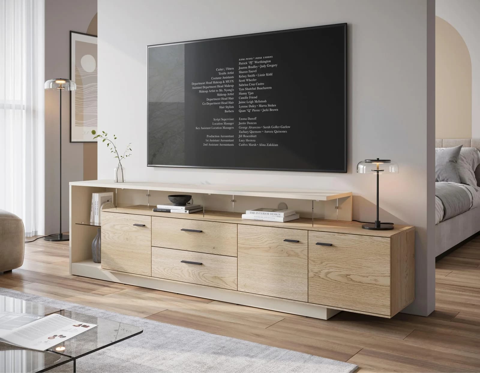 HOME AFFAIRE LAGOON Lowboard Braun Schwarz Modern