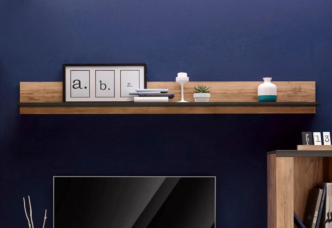 OTTO HOME Wandregal Larona Braun Satin Nussbaum Wandboard