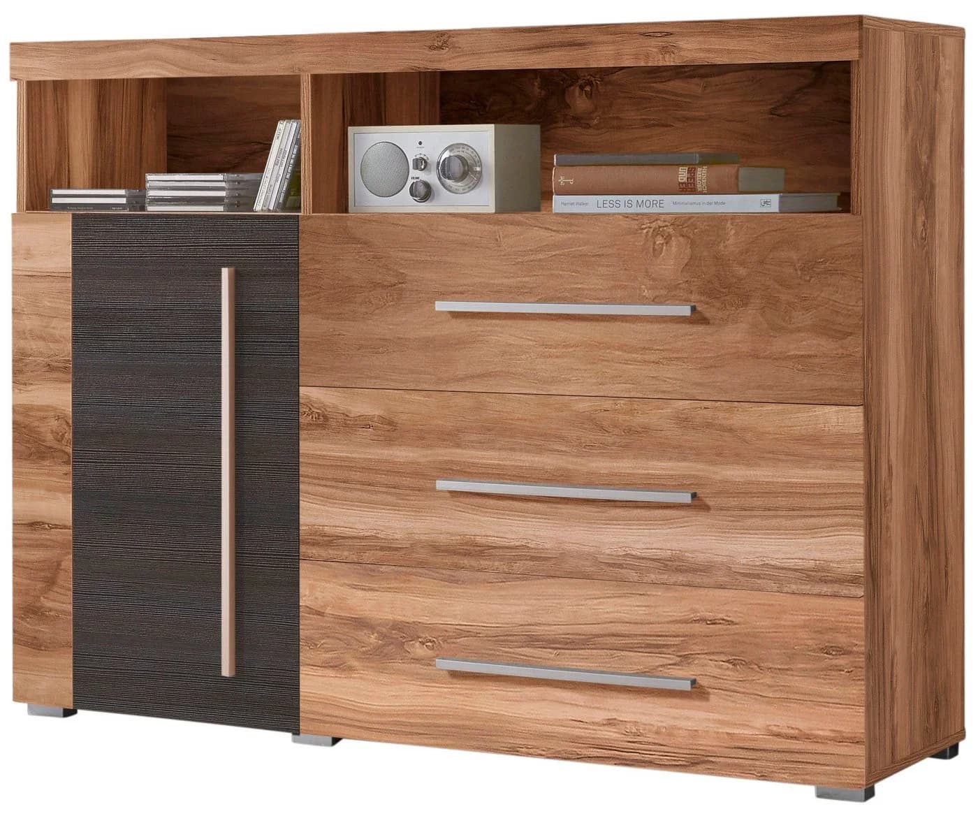 OTTO HOME Kommode Roger 120cm Braun 3 Schubladen Holzoptik