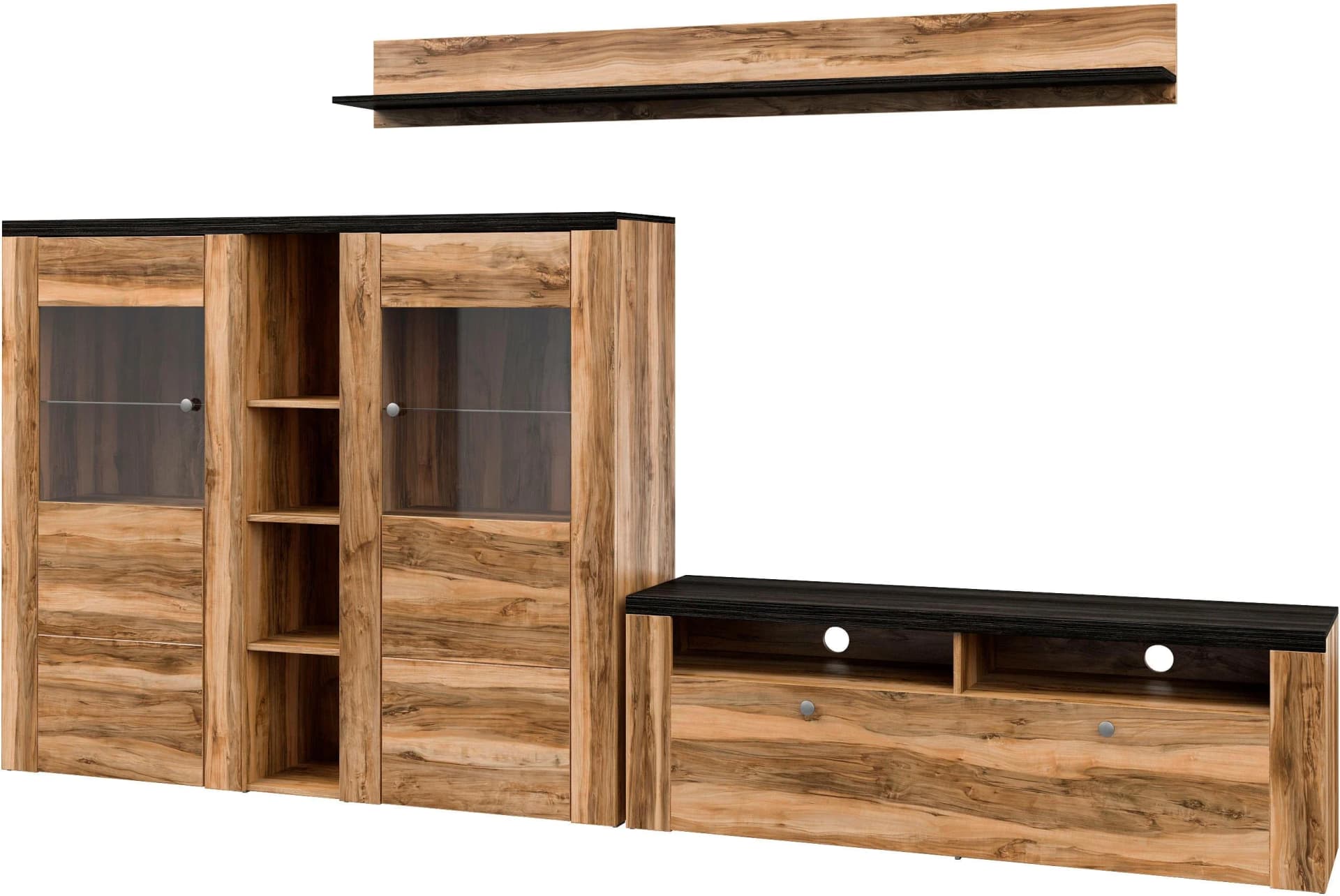 OTTO HOME Larona Wohnwand Set 3-teilig Braun Holzwerkstoff