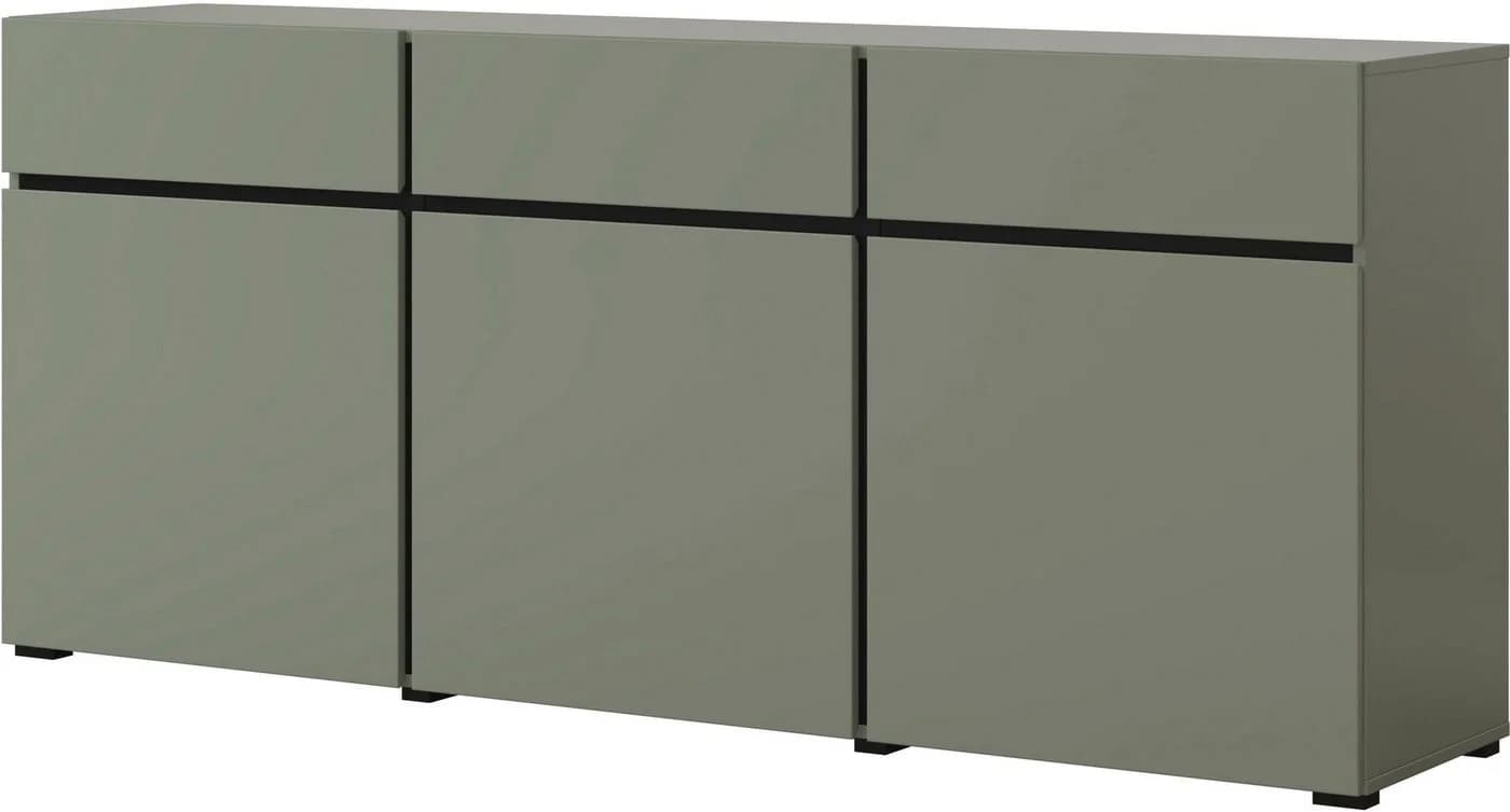 OTTO home Sideboard Cross 180 cm Modern Salbei Schwarz