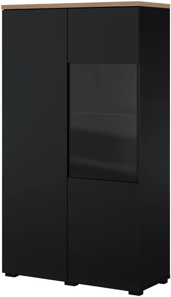 Vitrine OTTO HOME Modo 80 cm Grifflos Weiß/Eiche