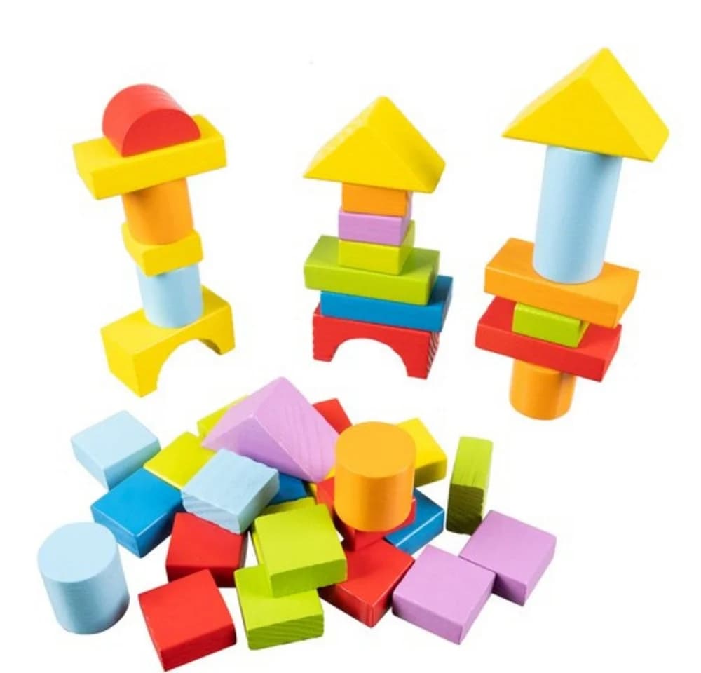 KRUZZEL Kinder Holzklötze City 100 St. Bunt