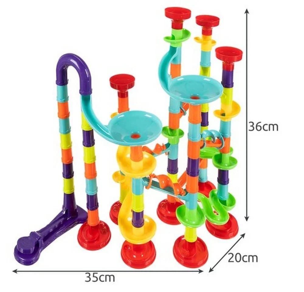 KRUZZEL Kugelbahn 3D Bausatz 113 Teile 30 Bälle Bunt