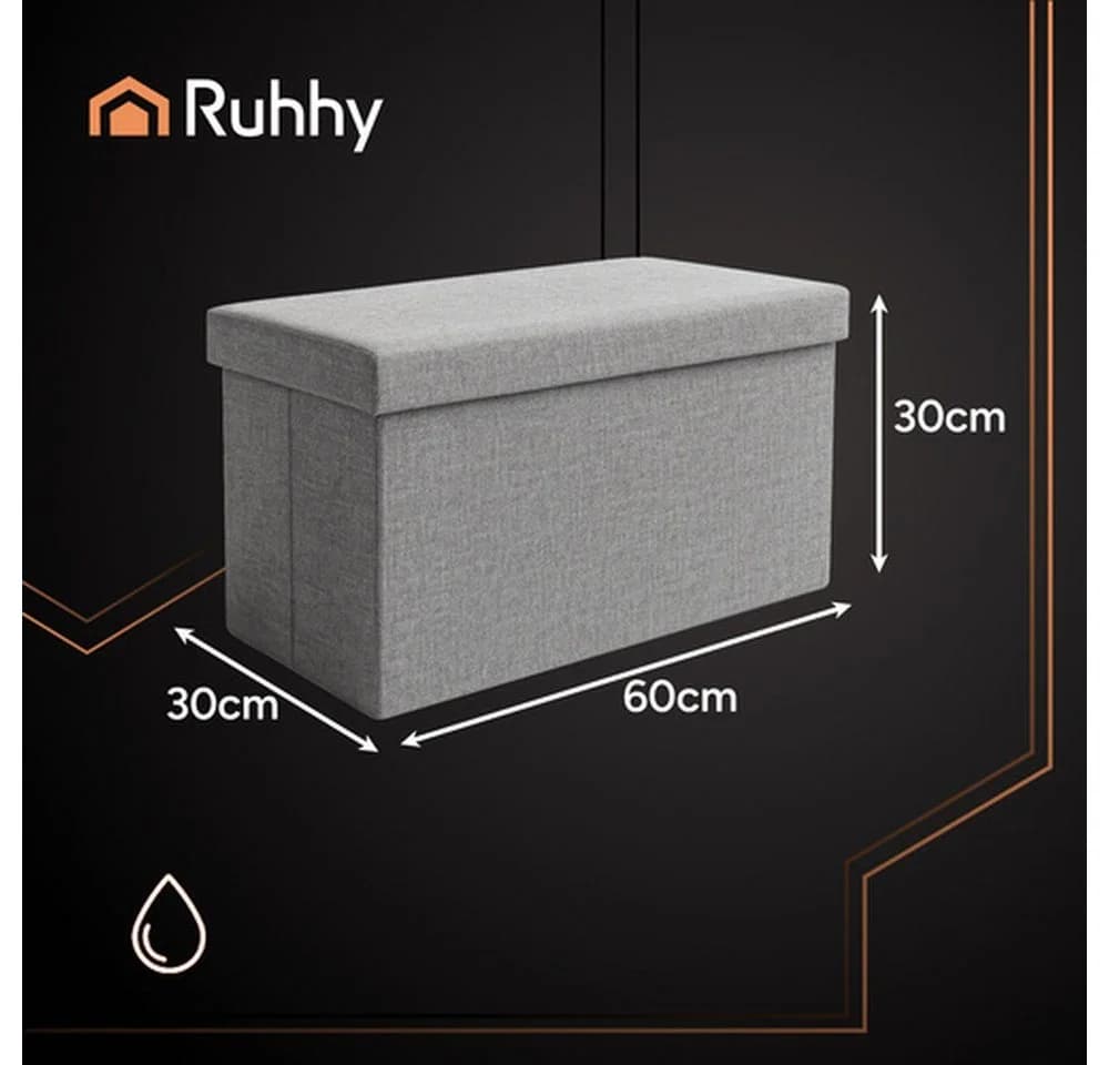 Ruhhy Stauraumhocker Stoffpouf Sitzbox Truhe XL