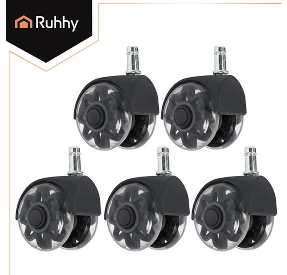 Ruhhy Stuhlrollen 5er-Set 2,5 Zoll Schwarz