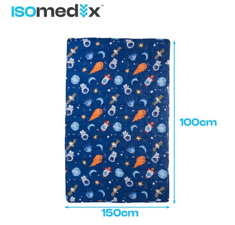 ISO TRADE Gewichtsdecke Kinder 4 kg Marineblau Weltraummotiv