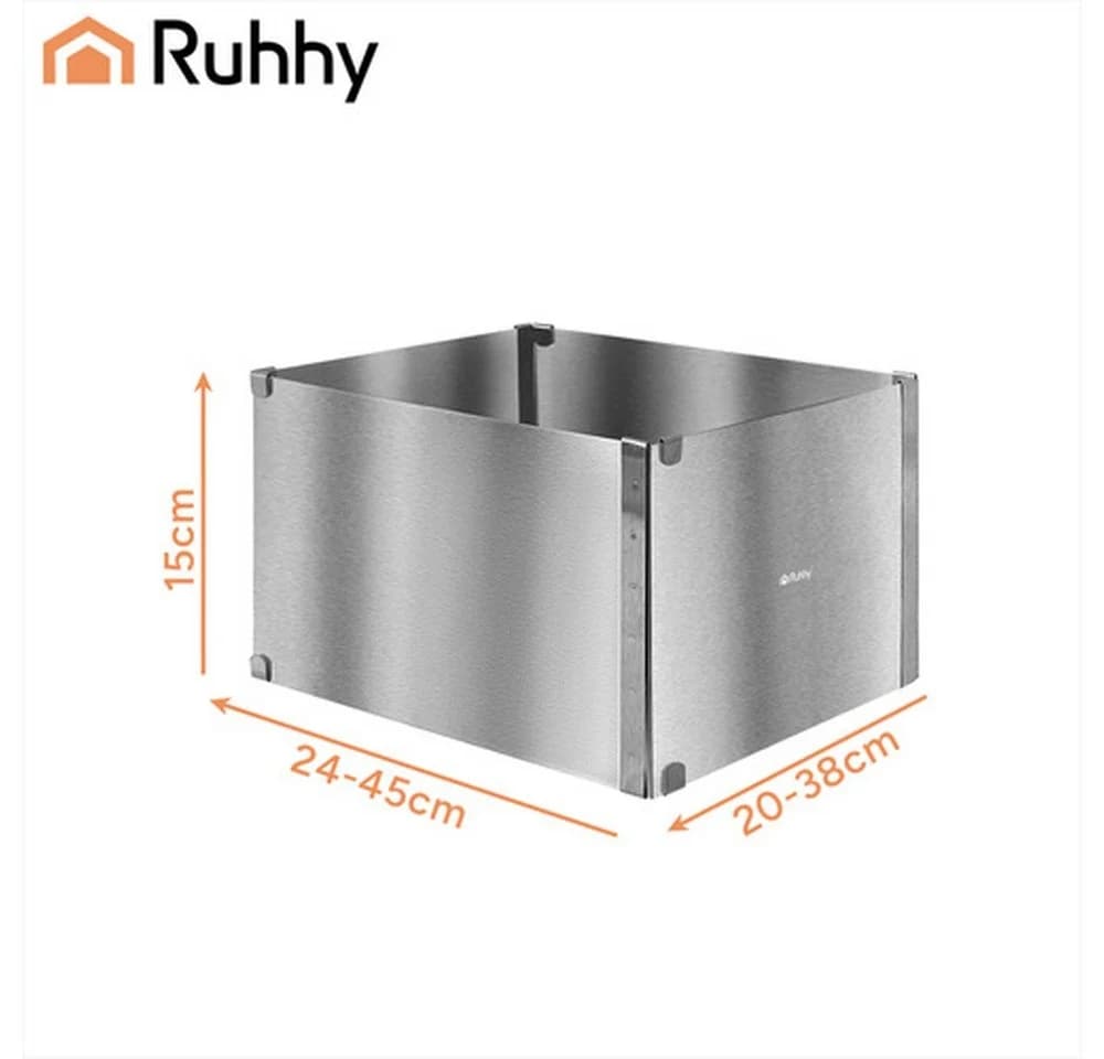 RUHHY Verstellbare Backform Edelstahl Silber 20-38x24-45 cm