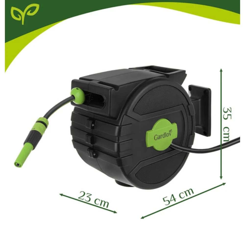 Gardlov Gartenschlauchtrommel Automatik mit 7 Sprühmodi Schwarz