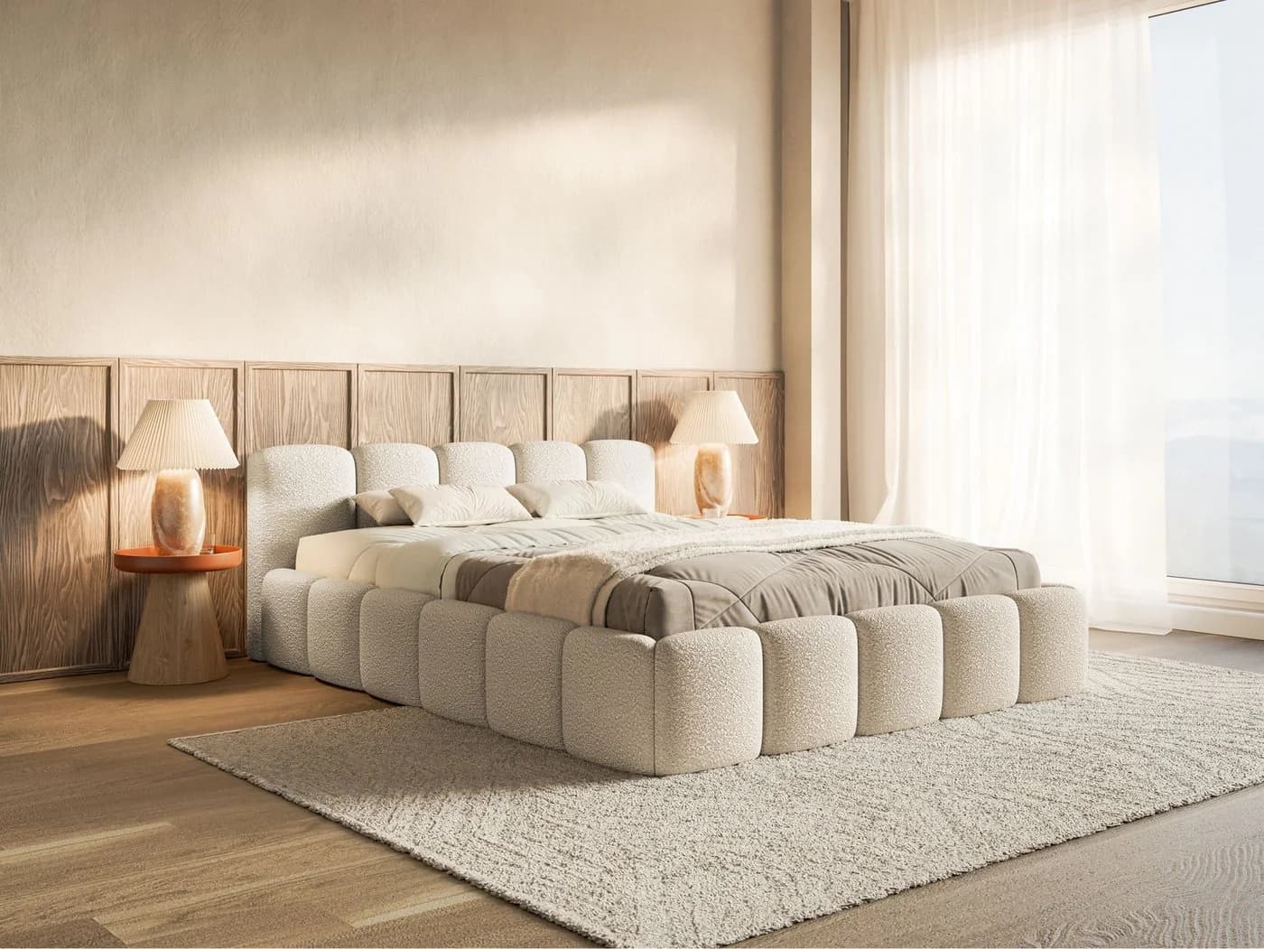 Selsey Polsterbett CLOUDY LOW Beige mit/ohne Bettkasten