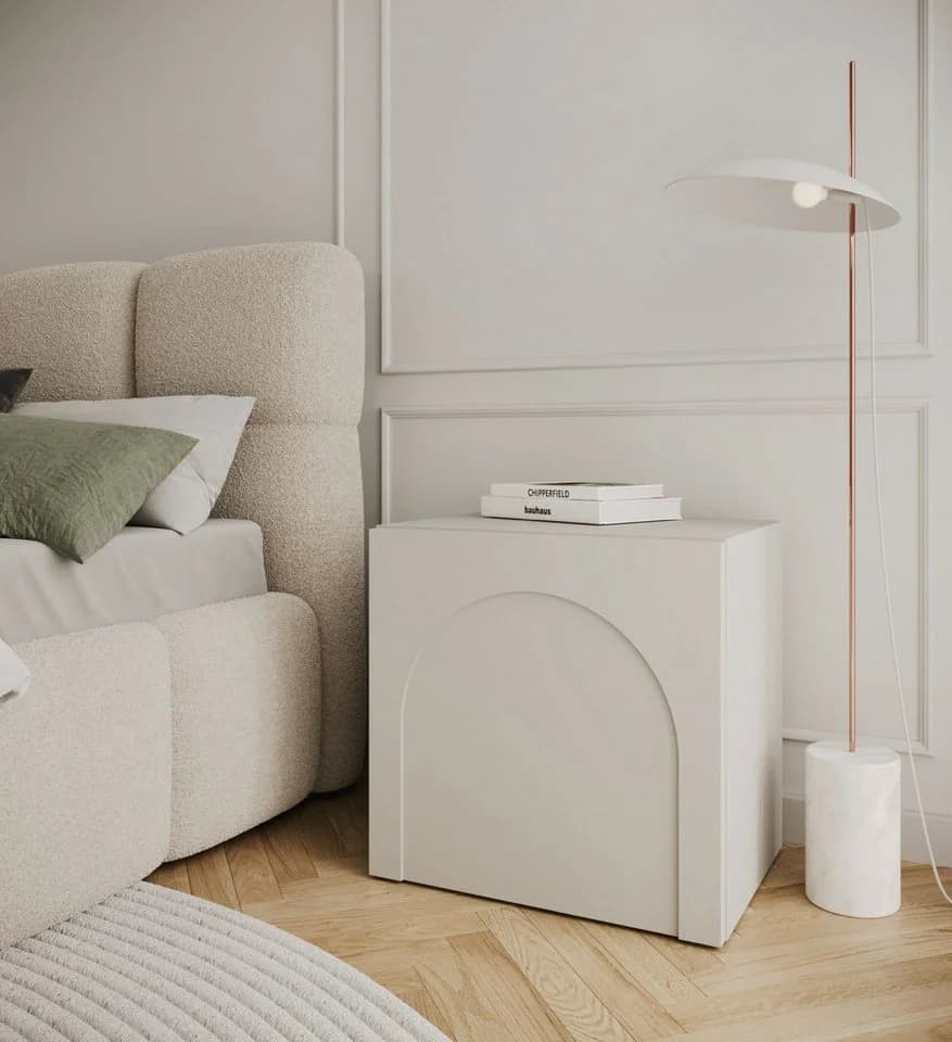 Selsey Nachttisch Arkadia Kaschmirgrau Bogenfront 50 cm