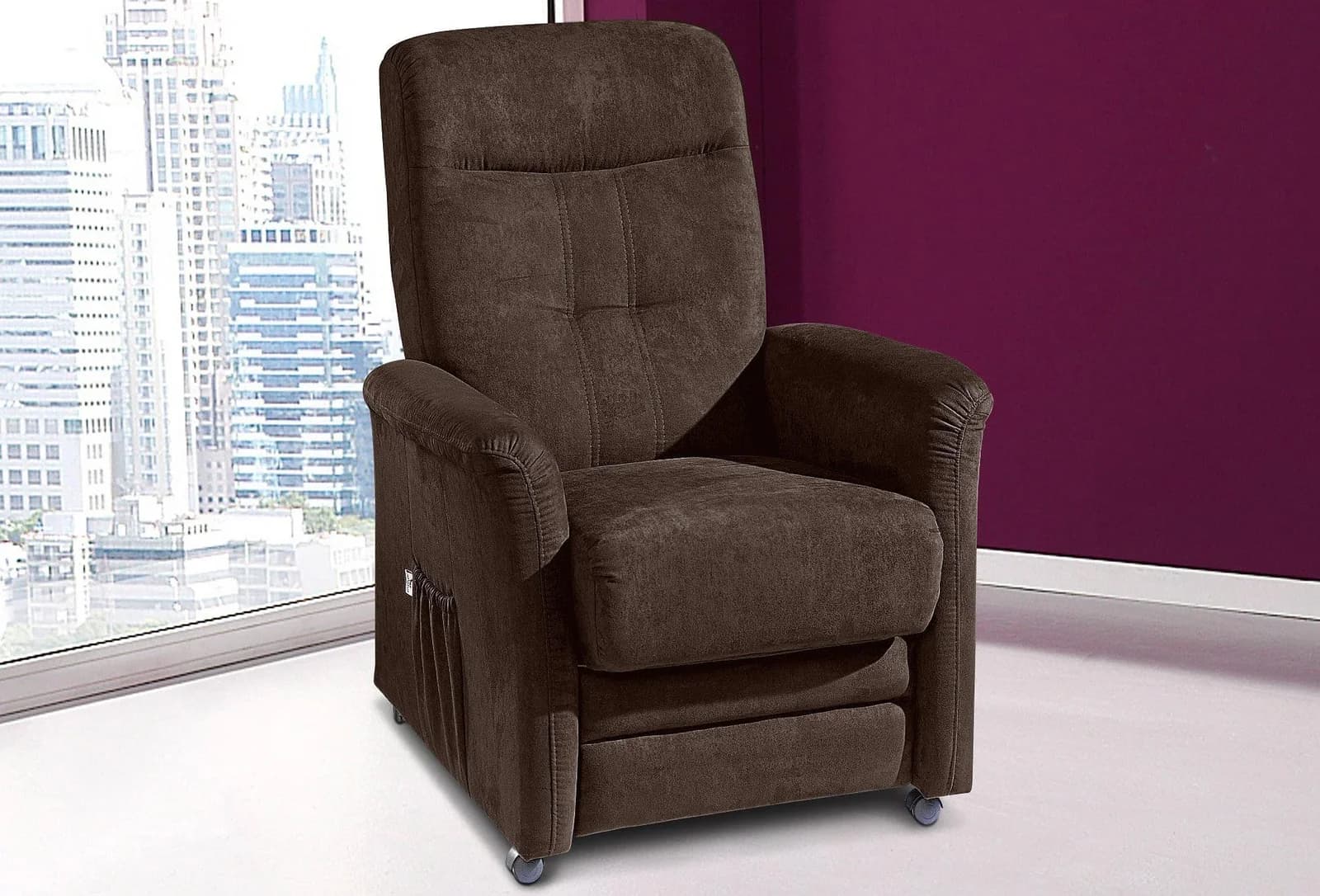 TV-Sessel SIT & MORE Charlie Dunkelbraun mit Rollen