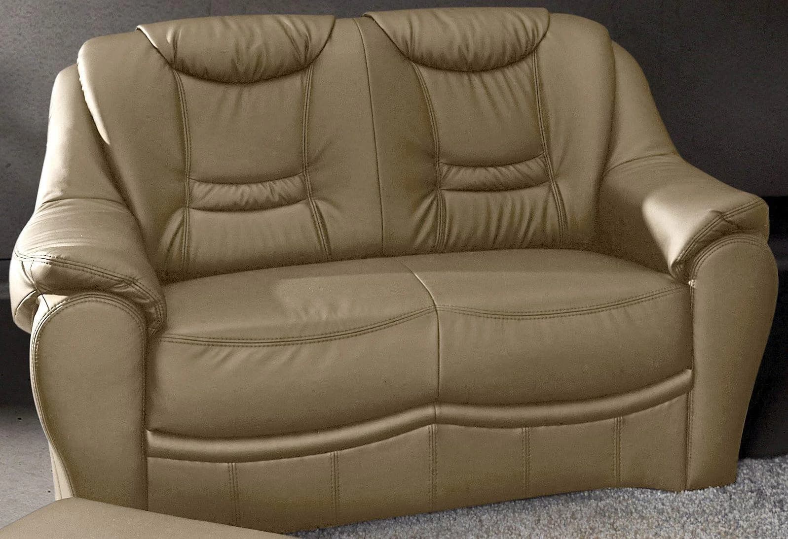 SIT & MORE Benson 2-Sitzer Sofa Braun Leder Microfaser