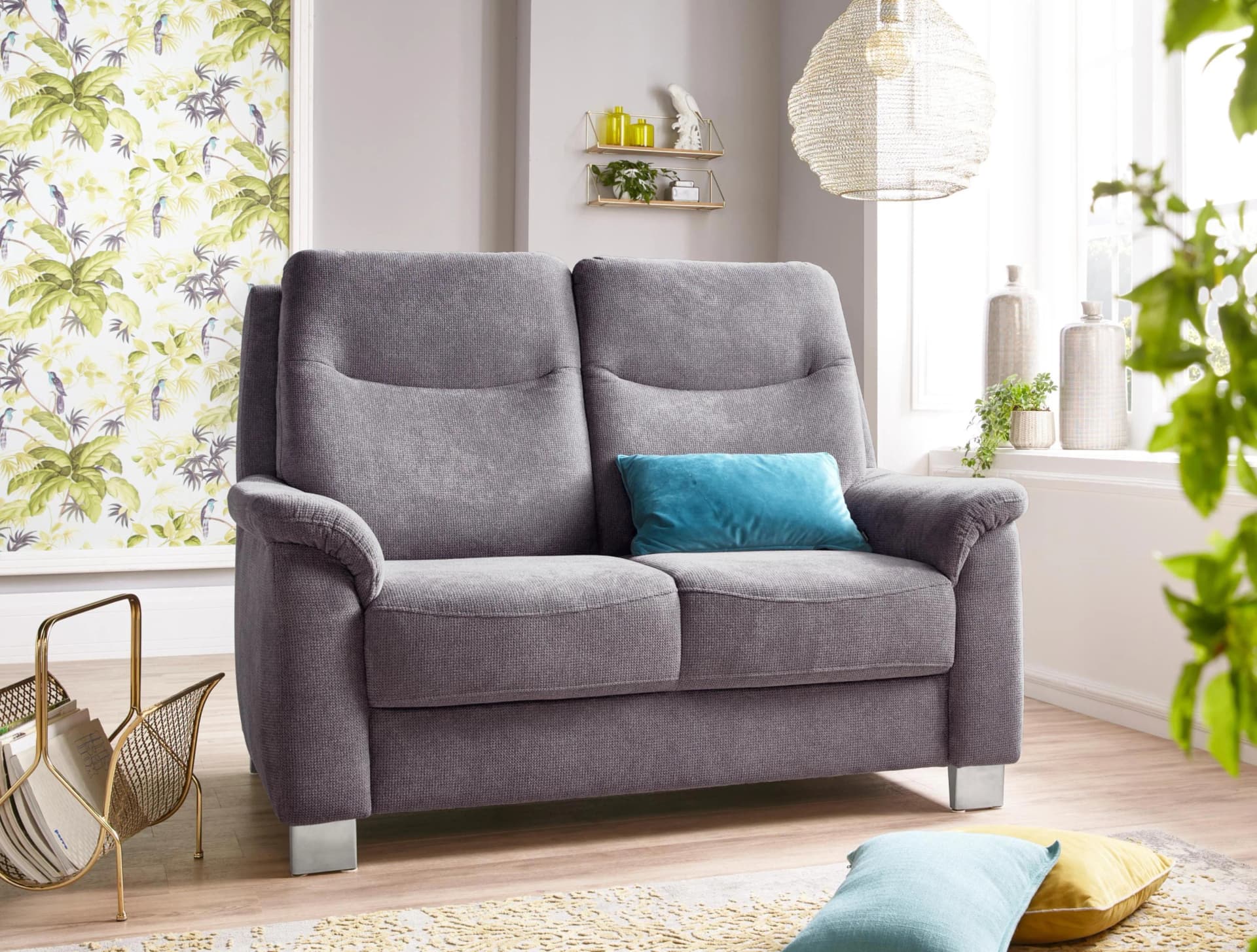 Sit & More 2-Sitzer Sofa Boccaccio Kunstleder Federkern Kopfteilverstellung
