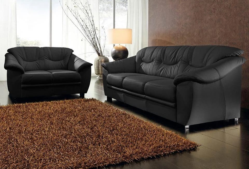 Polstergarnitur SIT & MORE Savona Schwarz NaturLEDER 2- & 3er Sofa
