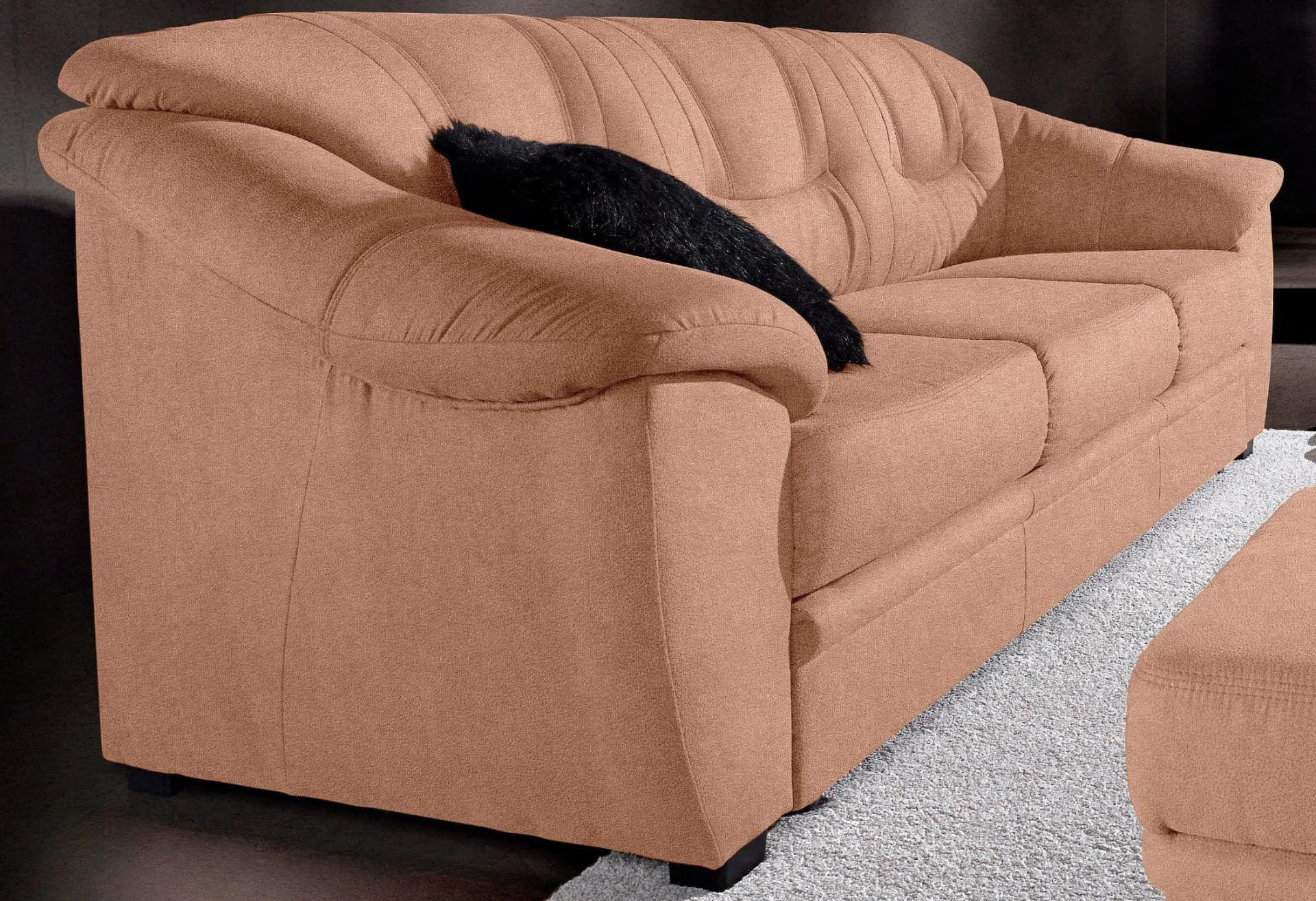 SIT & MORE Safira 3-Sitzer Sofa Braun Leder Microfaser