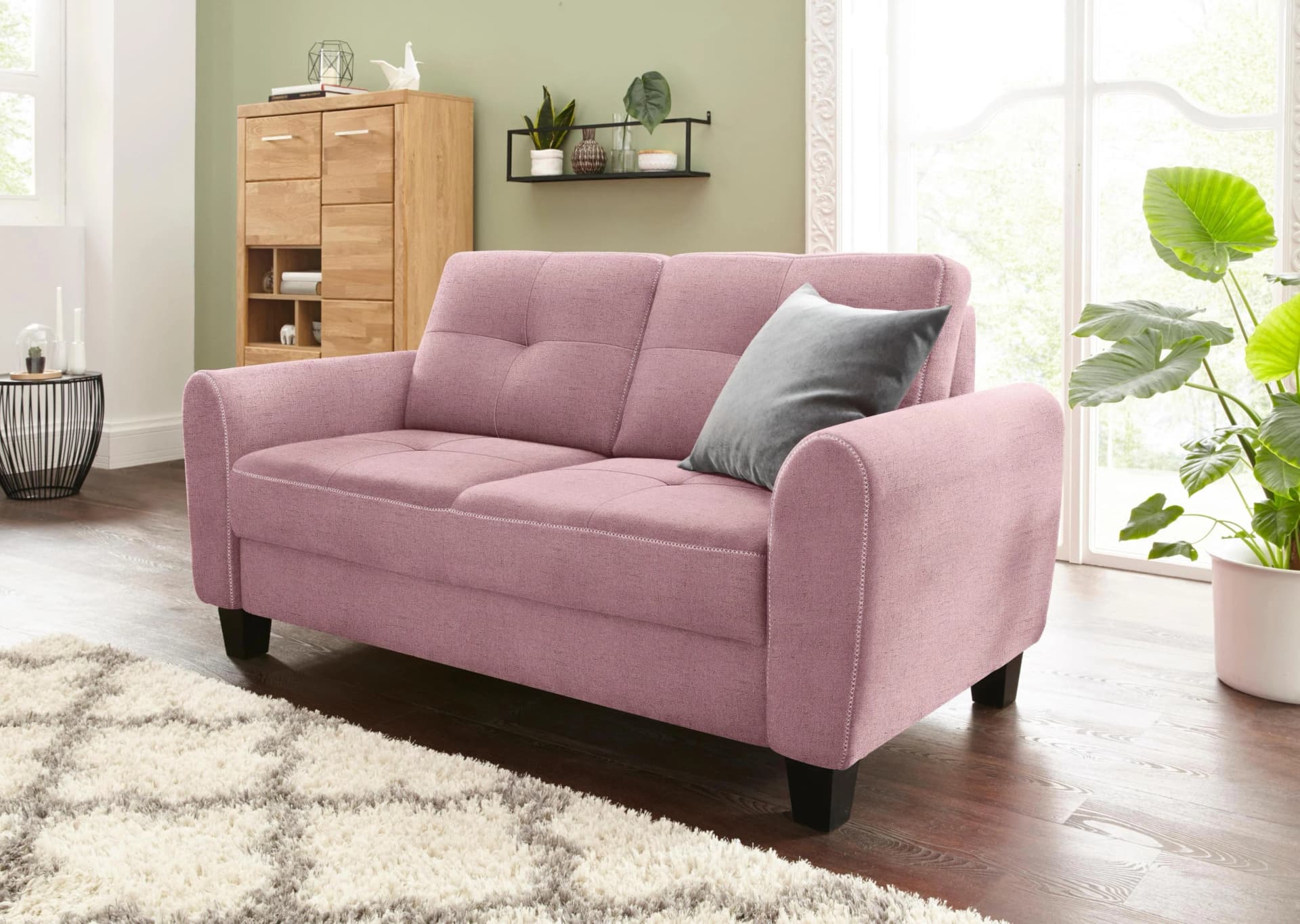 Sit & More 2-Sitzer Sofa Varese Altrosa Luxus-Microfaser