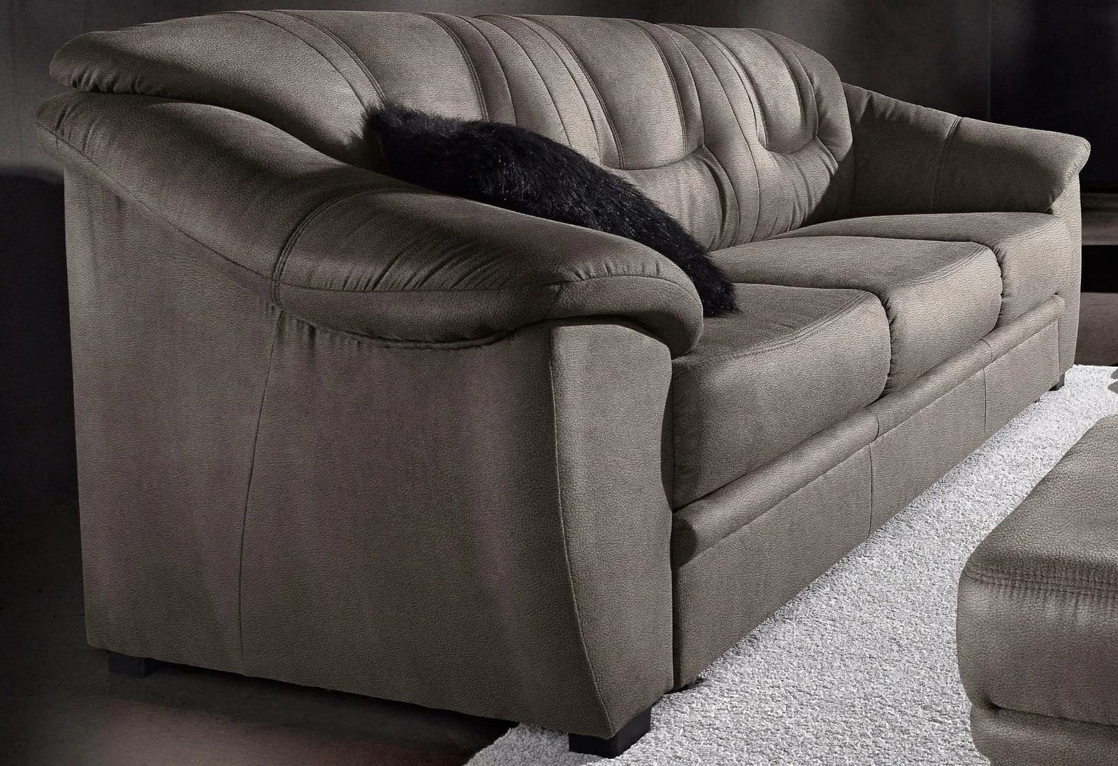 Sofa Safira 3-Sitzer Grau mit Bettfunktion