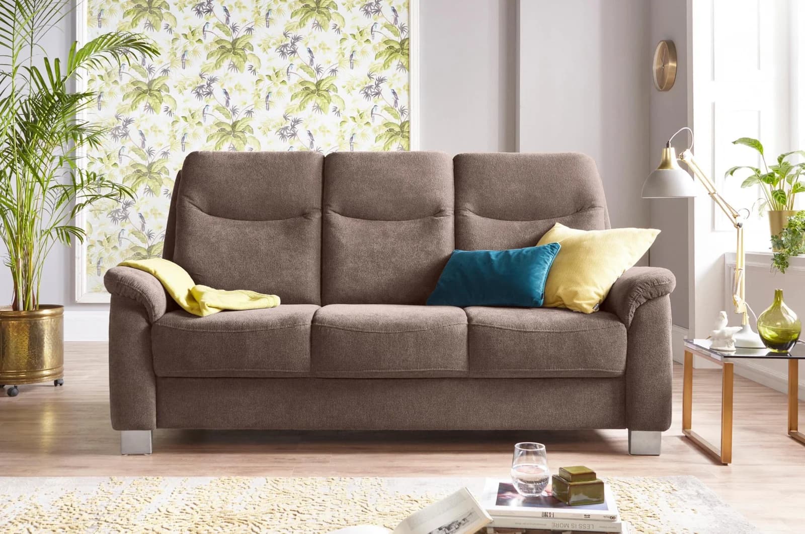 SIT & MORE Boccaccio 3-Sitzer Sofa Braun Kopfteilverstellung