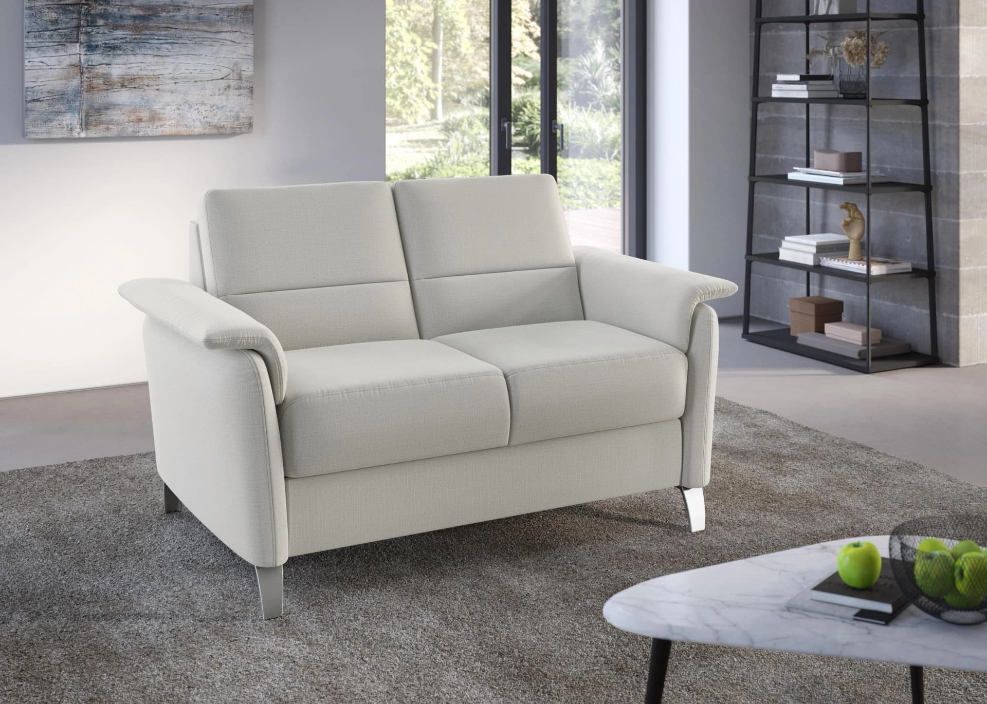 SIT & MORE 2-Sitzer Sofa "Palmera" Silber Polyester