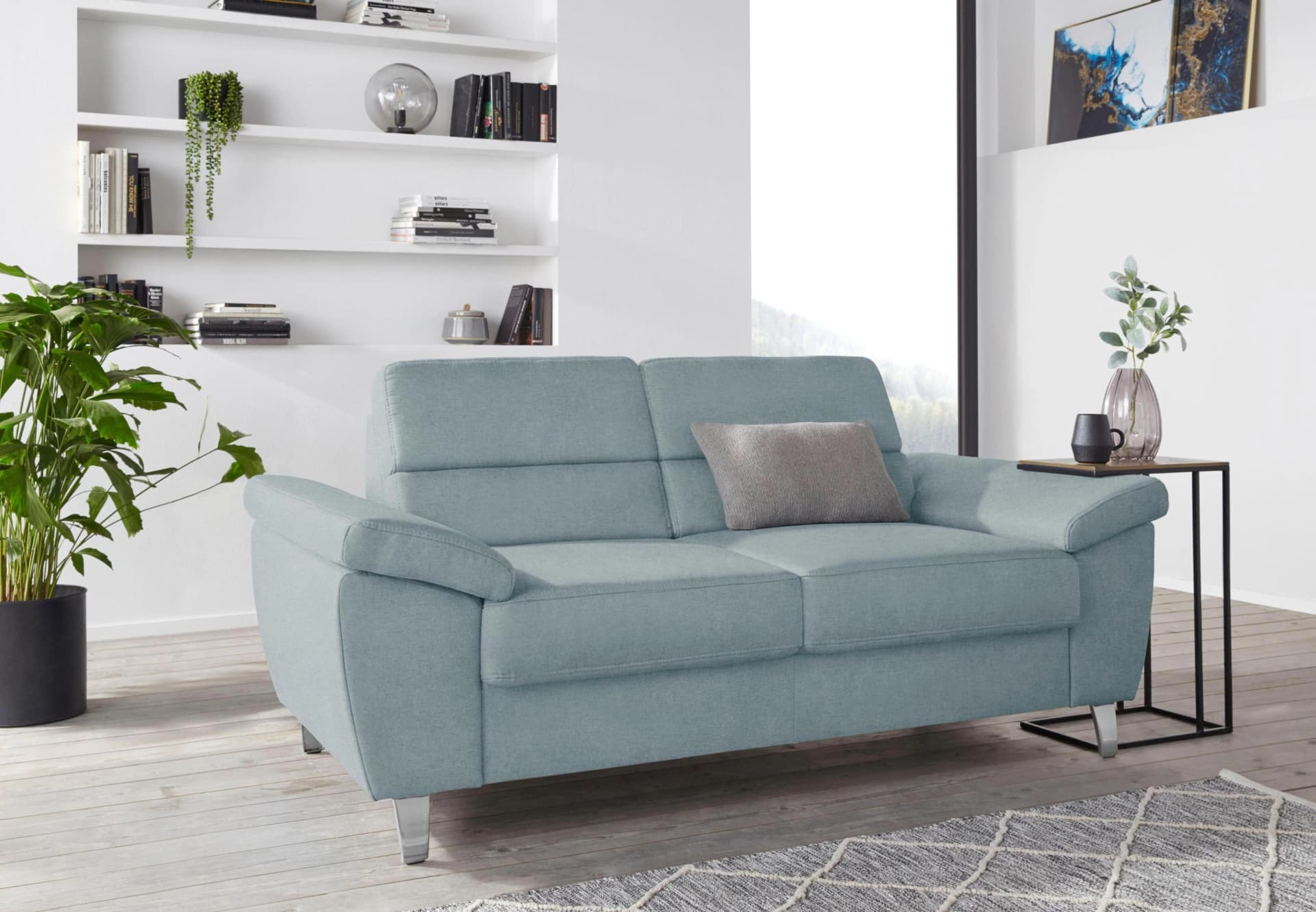 SIT & MORE Sorano 2-Sitzer Sofa Aqua Blau Modern