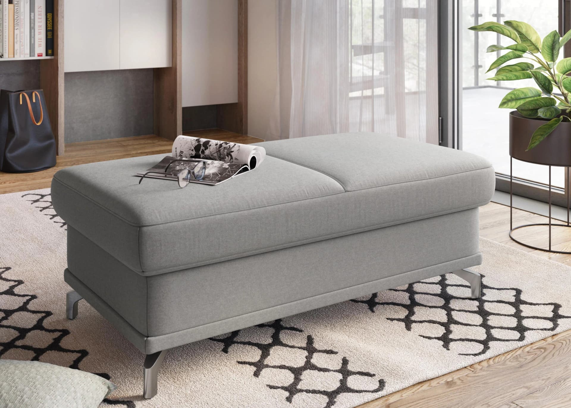 SIT & MORE Hocker Cabrio Grau 133 cm