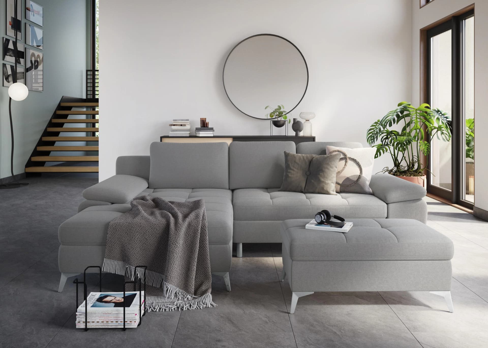 SIT & MORE Stauraumhocker Latigo Grau mit Stauraum