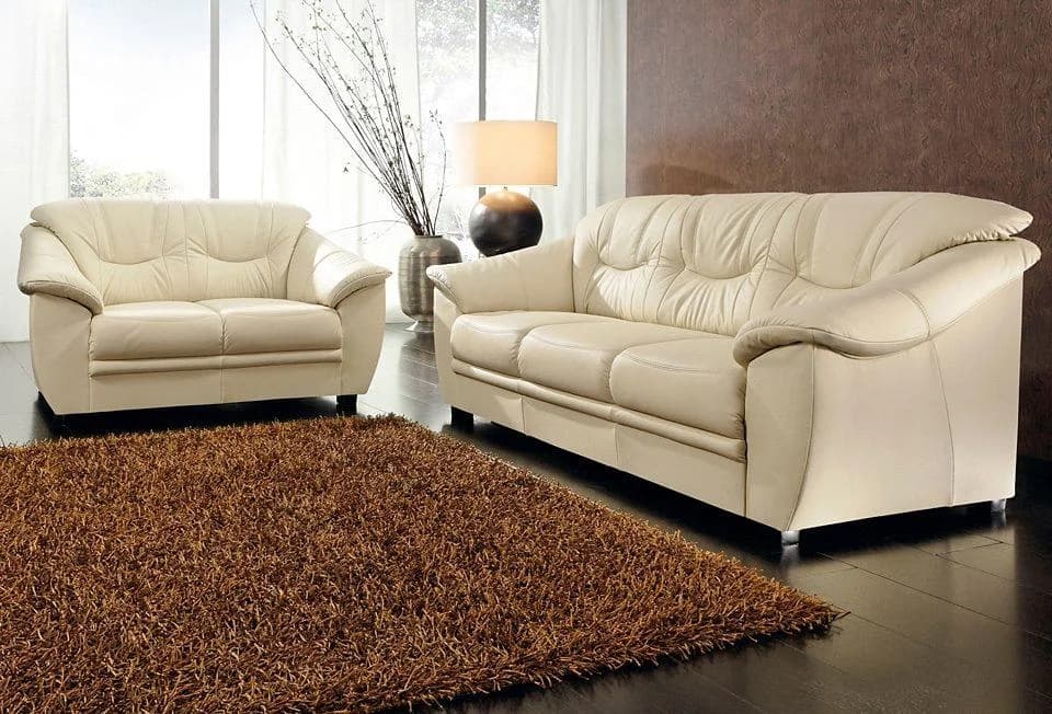 SIT & MORE Polstergarnitur Top Savona Beige NaturLEDER 2-tlg.